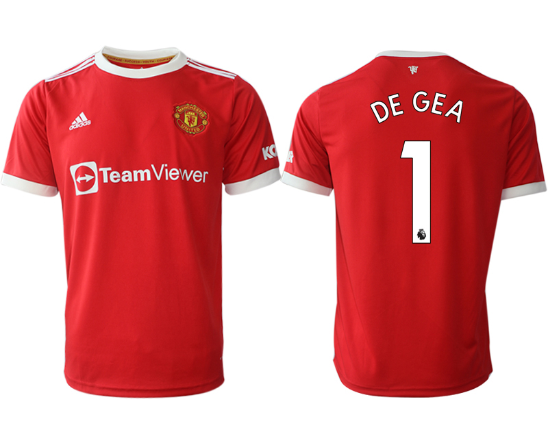Men 2021-2022 Club Manchester United home red aaa version #1 Adidas Soccer Jersey->manchester united jersey->Soccer Club Jersey